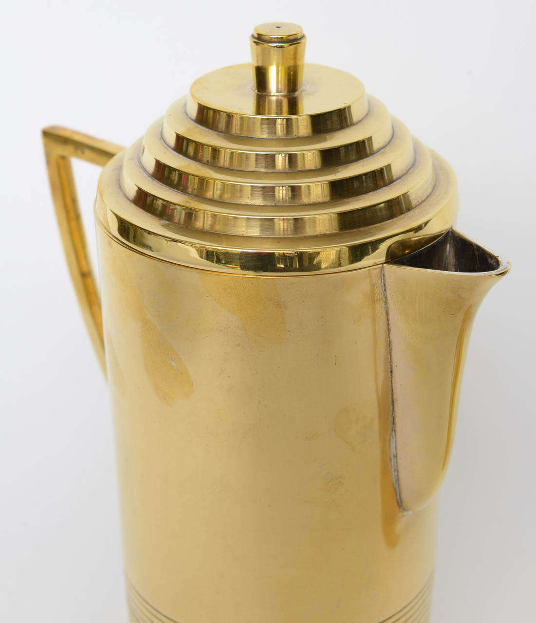 Deco Style Brass Tea Service In Good Condition In West Palm Beach, FL