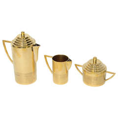 Deco Style Brass Tea Service