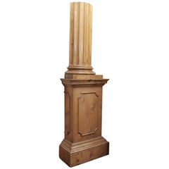 20th Century Georgian Style Pine Pedestal with Column