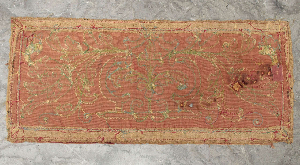 Pair of Renaissance Silk Applique Panels  1
