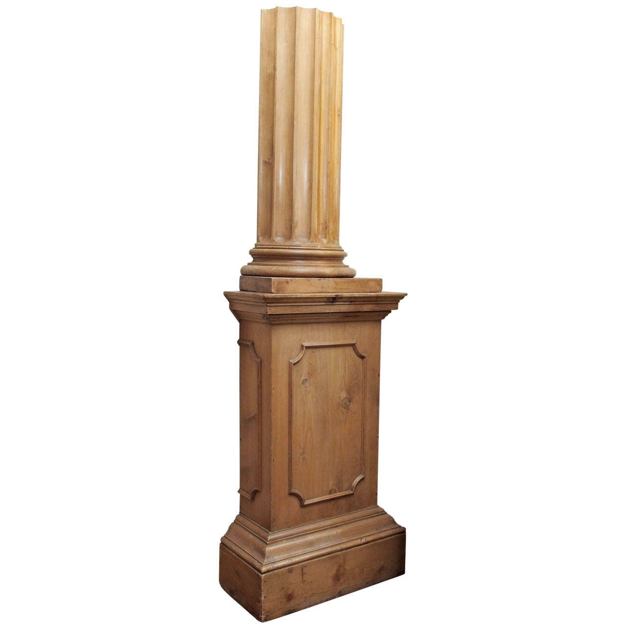 20th Century Style Pine Pedestal with Column For Sale at