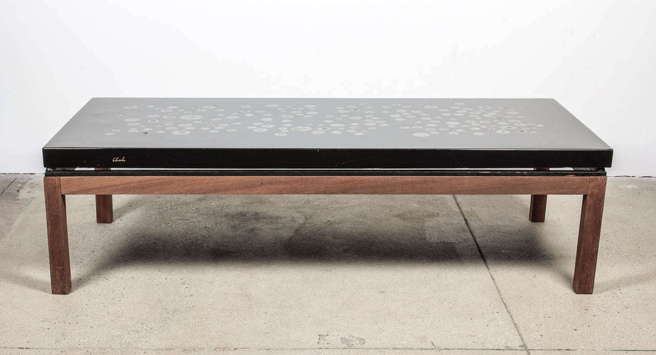 Ado Chale Coffee Table in Resin Inlaid Marcasite at 1stDibs