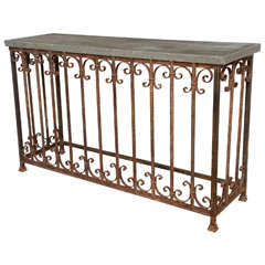 Iron Console with Cement Top