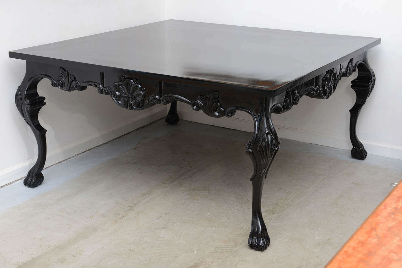 American Large Square Lacquered Table For Sale