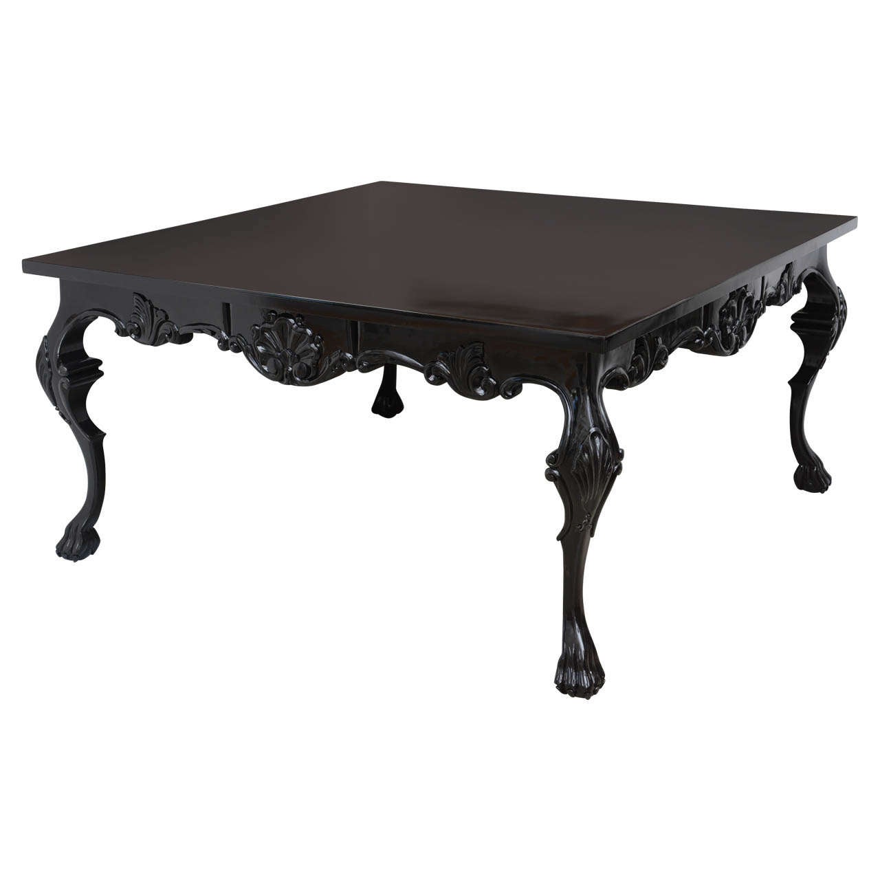 Large Square Lacquered Table For Sale