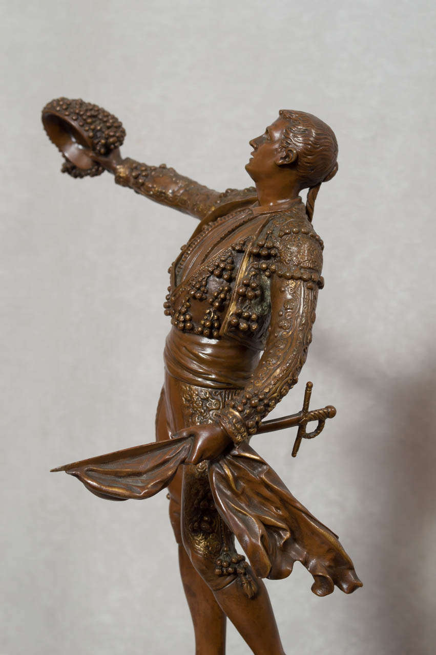 Highly Detailed Bronze Figure of a Matador In Excellent Condition In Petaluma, CA