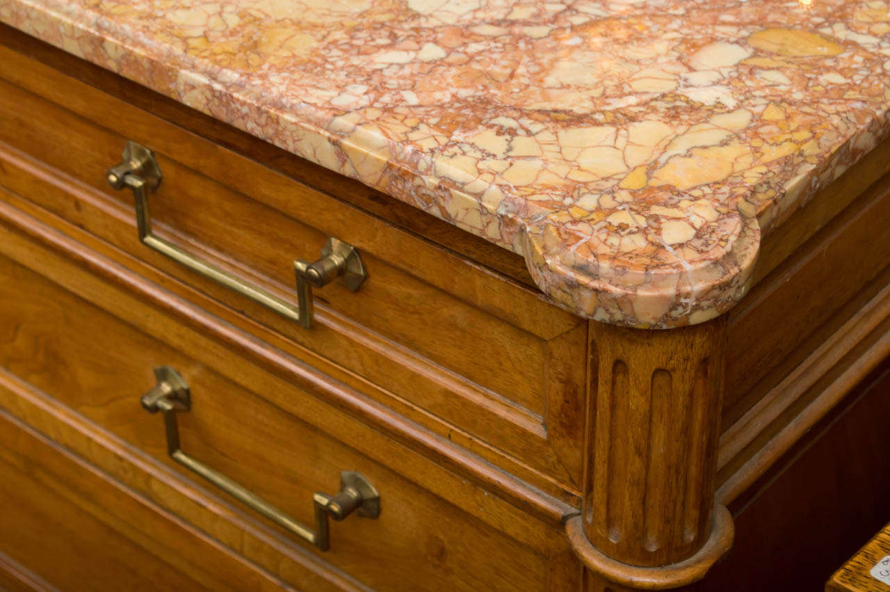 20th Century French Marble Top Four Drawer Dresser