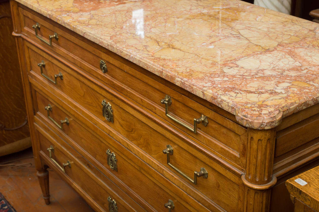 French Marble Top Four Drawer Dresser 2