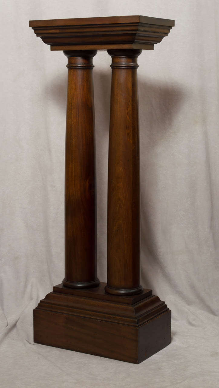 Double Column Mahogany Pedestal