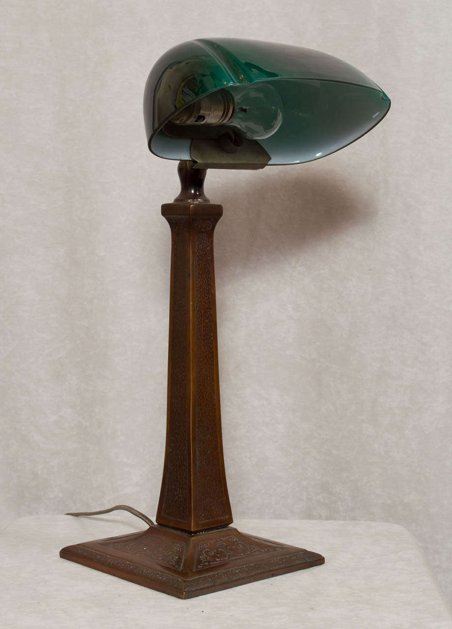 Banker's Desk Lamp with Green Shade by Aladdin at 1stdibs