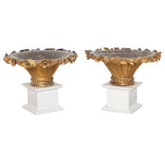 Pair of 19th Giltwood Urns