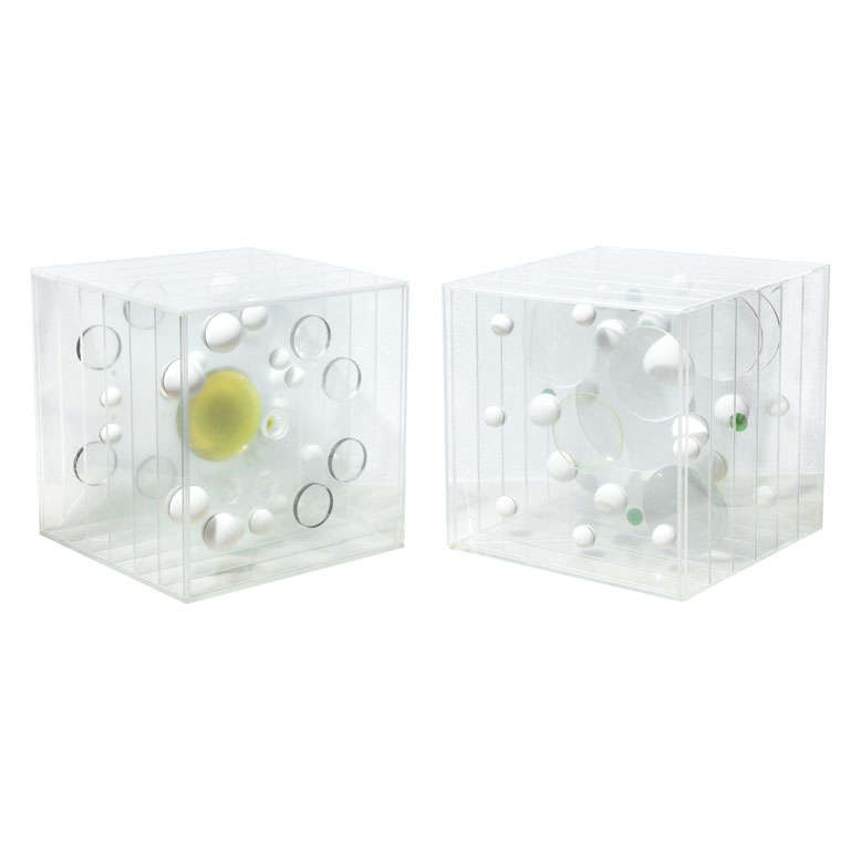 Two Lucite Art Pieces by Franco Scuderi, Italy, 1970s For Sale