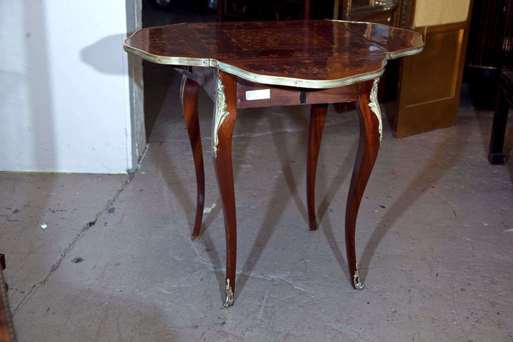 French Mahogany Inlaid Handkerchief Table