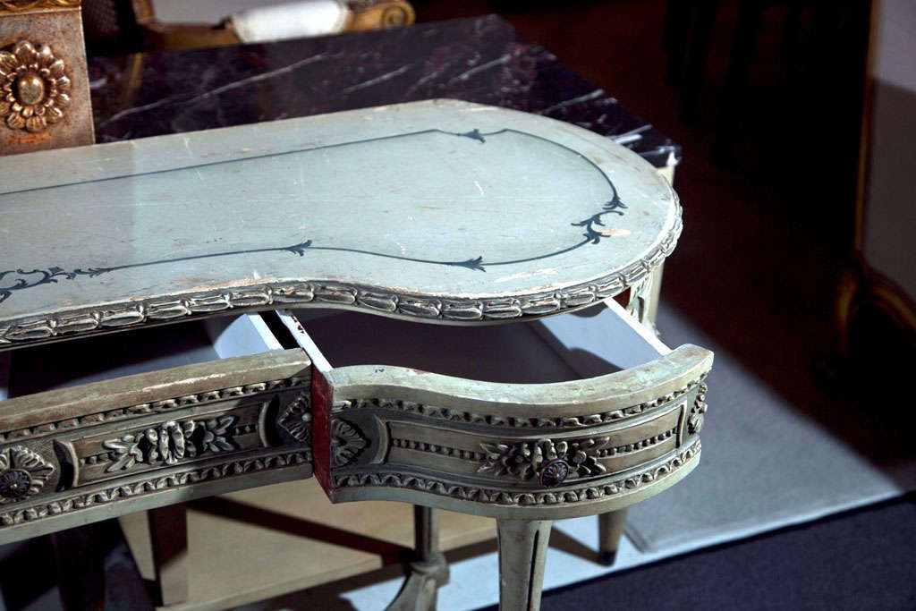 Wood Painted French Louis XIV Style Vanity Table