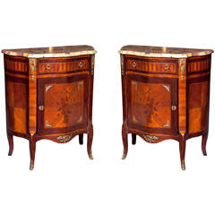 Pair of French Marble Top Stands