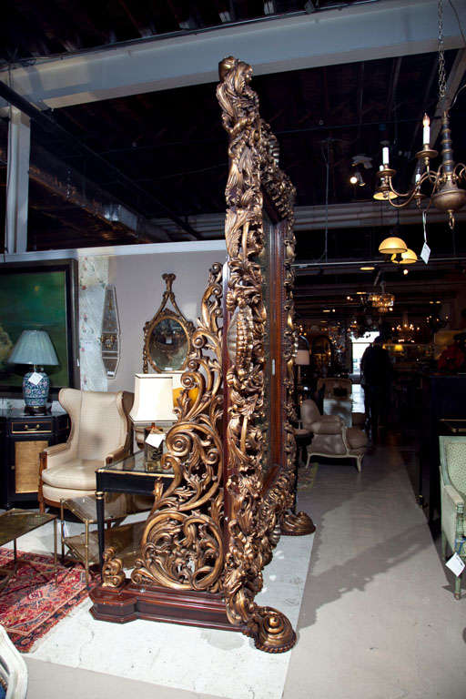 Monumental French Baroque Style Floor Mirror at 1stDibs