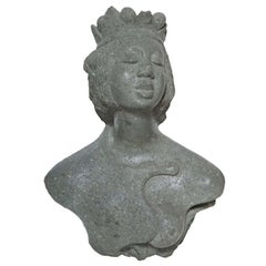 Carved Riverstone Bust of Sea Princess