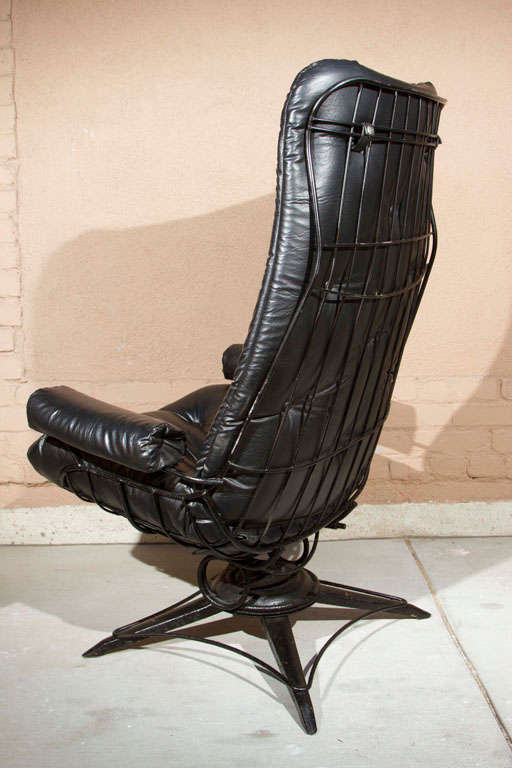 Mid-20th Century Mid-Century Vinyl Swivel Chair