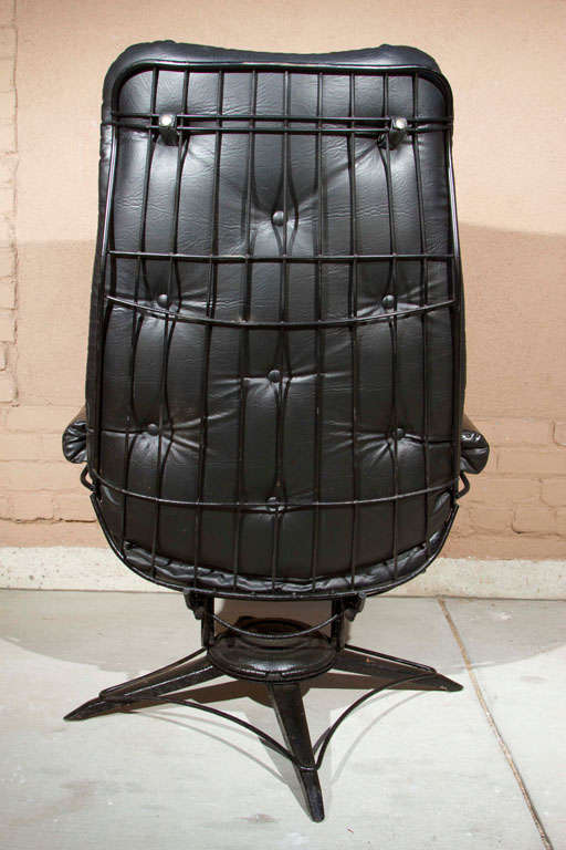 PVC Mid-Century Vinyl Swivel Chair