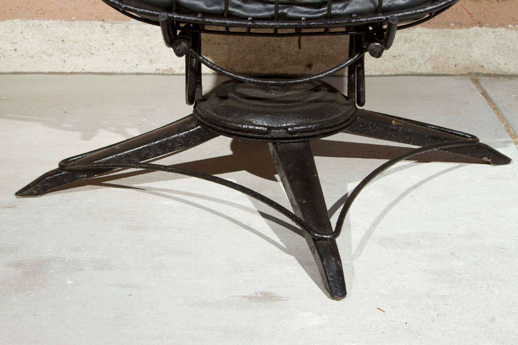 Mid-Century Vinyl Swivel Chair 1