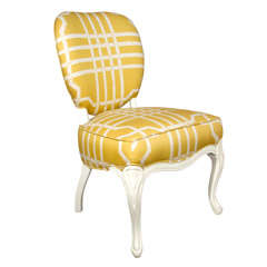 Italian Carved Fauteuil in White Lacquer