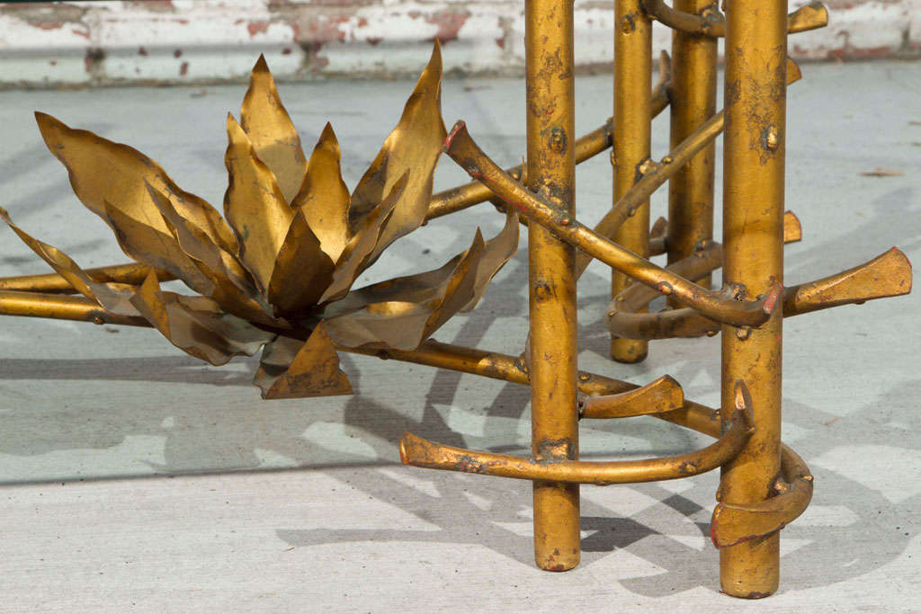 Glass Brutalist Lotus Coffee Table Attributed to Silas Seandel