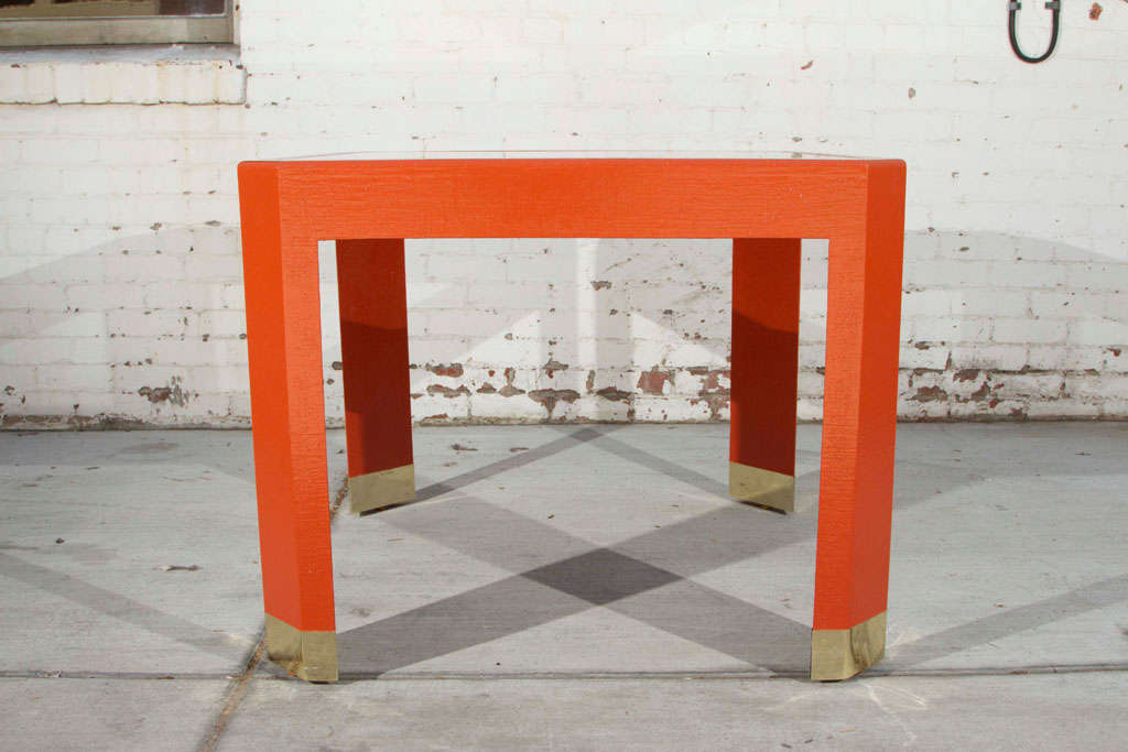 Chinoiserie Orange Lacquer Dining Set 2