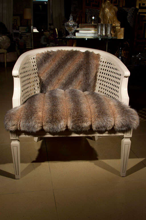 Barrel Back Cane Armchair For Sale 1