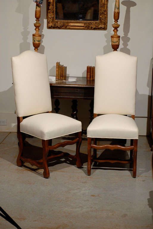 Wood Set of Eight 19th Century French Mutton Leg Chairs