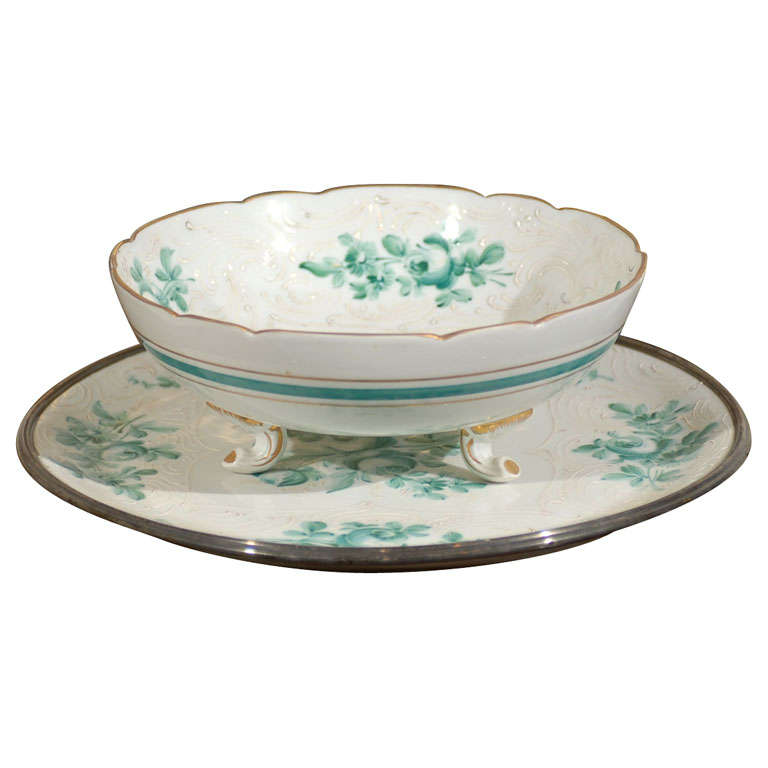 Limoges Footed Bowl and Underplate For Sale at 1stdibs