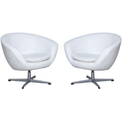 Vintage Pair of Overman Swivel Pod Chairs