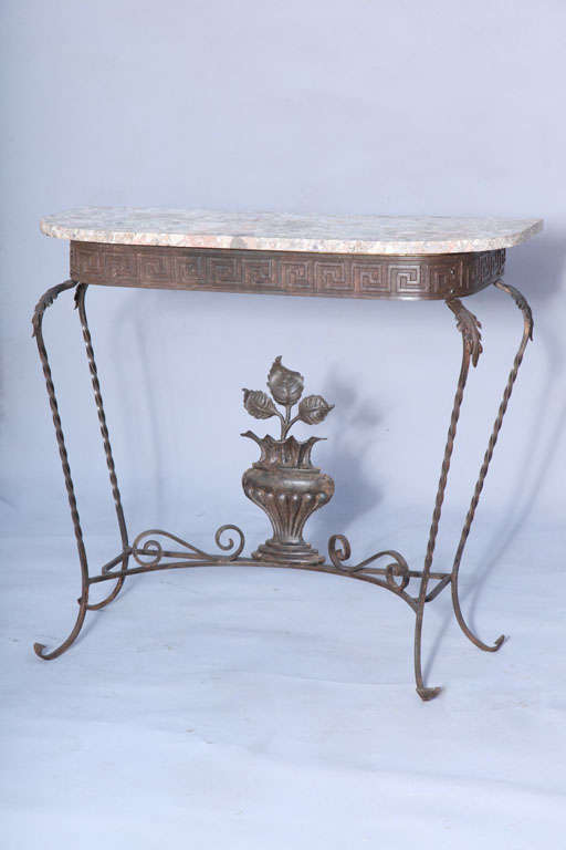 Iron Console with Rouge Marble Top