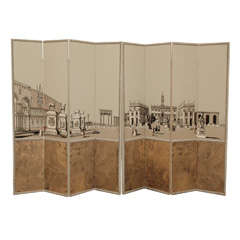 Vintage Eight Panel French Wallpaper Screen