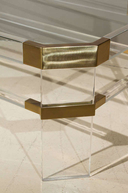 Mid-20th Century Glass And Lucite Coffee Table By Charles Hollis Jones