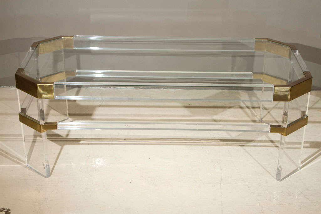 Glass And Lucite Coffee Table By Charles Hollis Jones 2