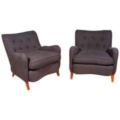 Pair Of Italian Club Chairs in the Style of Paolo Buffa