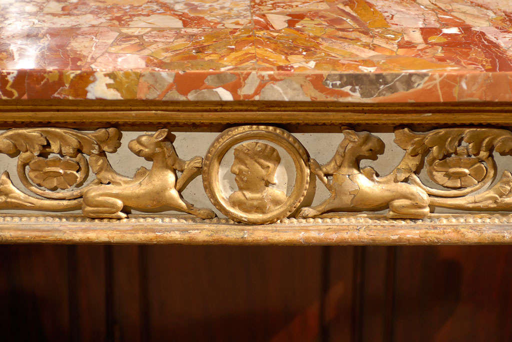 18th Century Italian Neoclassical Painted & Parcel Gilt Console 2