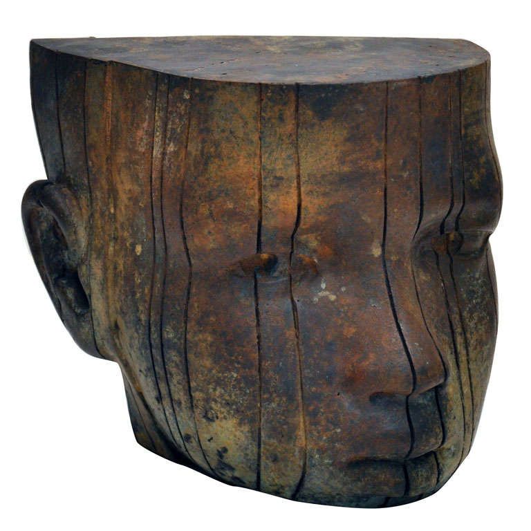 Bronze Sculpture by Jesus Curia Perez, "Cabeza III" For Sale