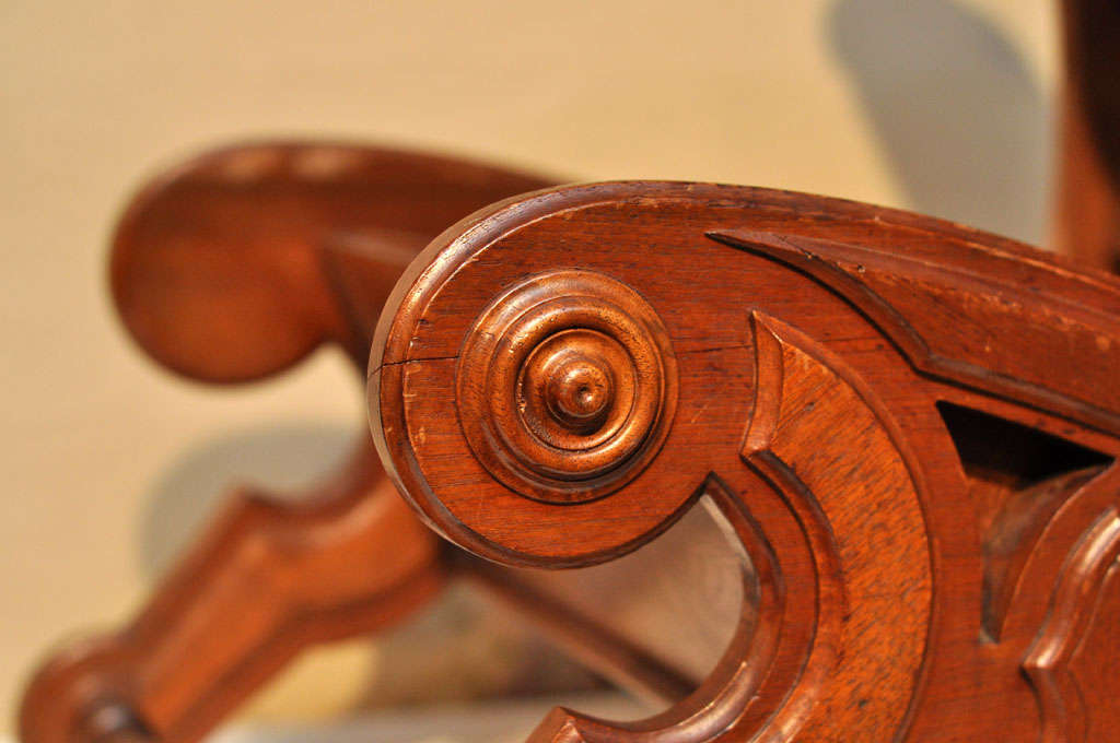 American Walnut and Leather Gout Stool, Circa 1870 at 1stDibs