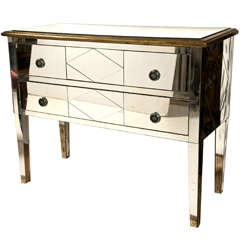 Neoclassical Mirrored Two Drawer Commode