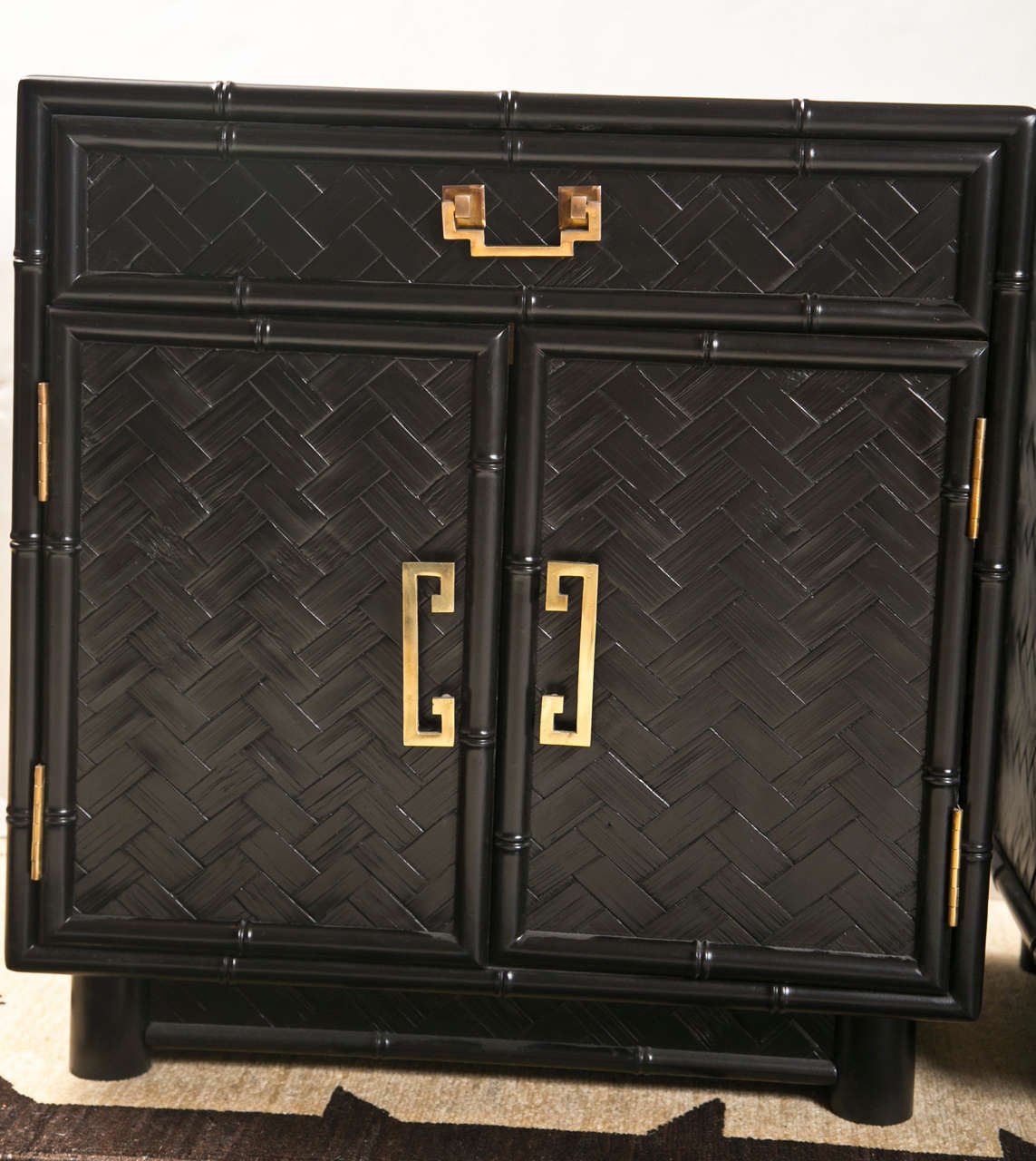 Pair of Vintage Bamboo Side Tables/Nightstands 3