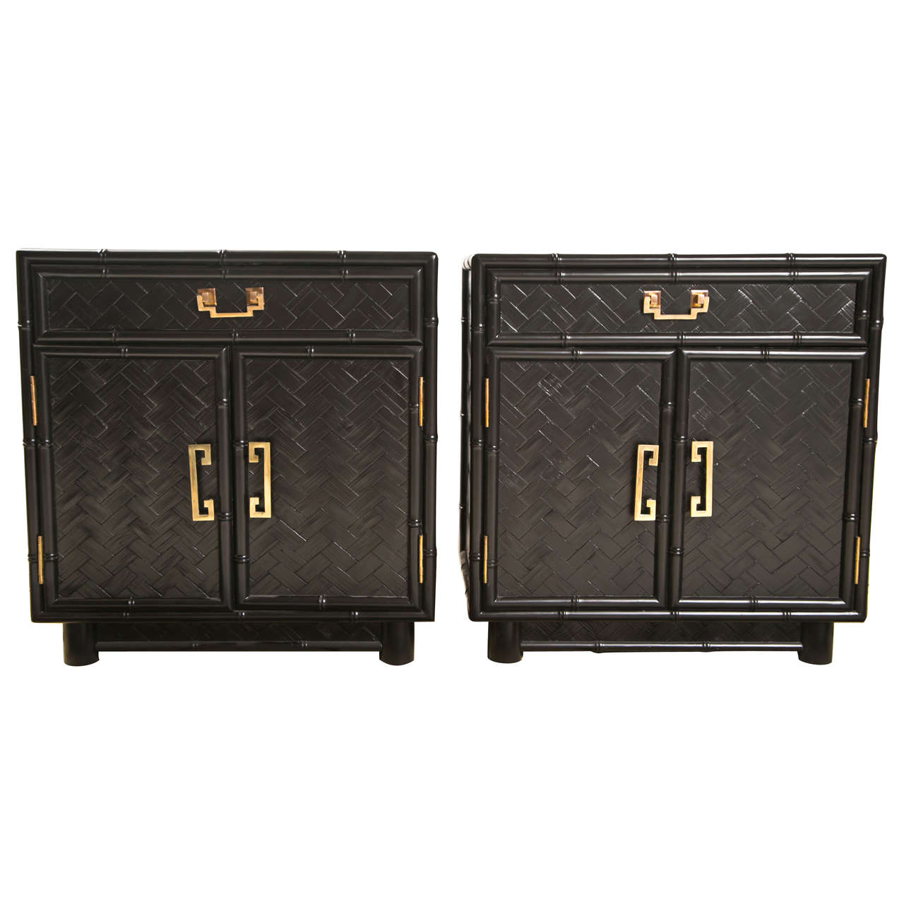 Pair of Vintage Bamboo Side Tables/Nightstands