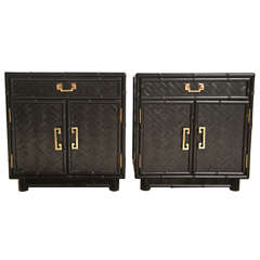 Pair of Vintage Bamboo Side Tables/Nightstands
