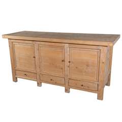 Antique Pine Three Door Server