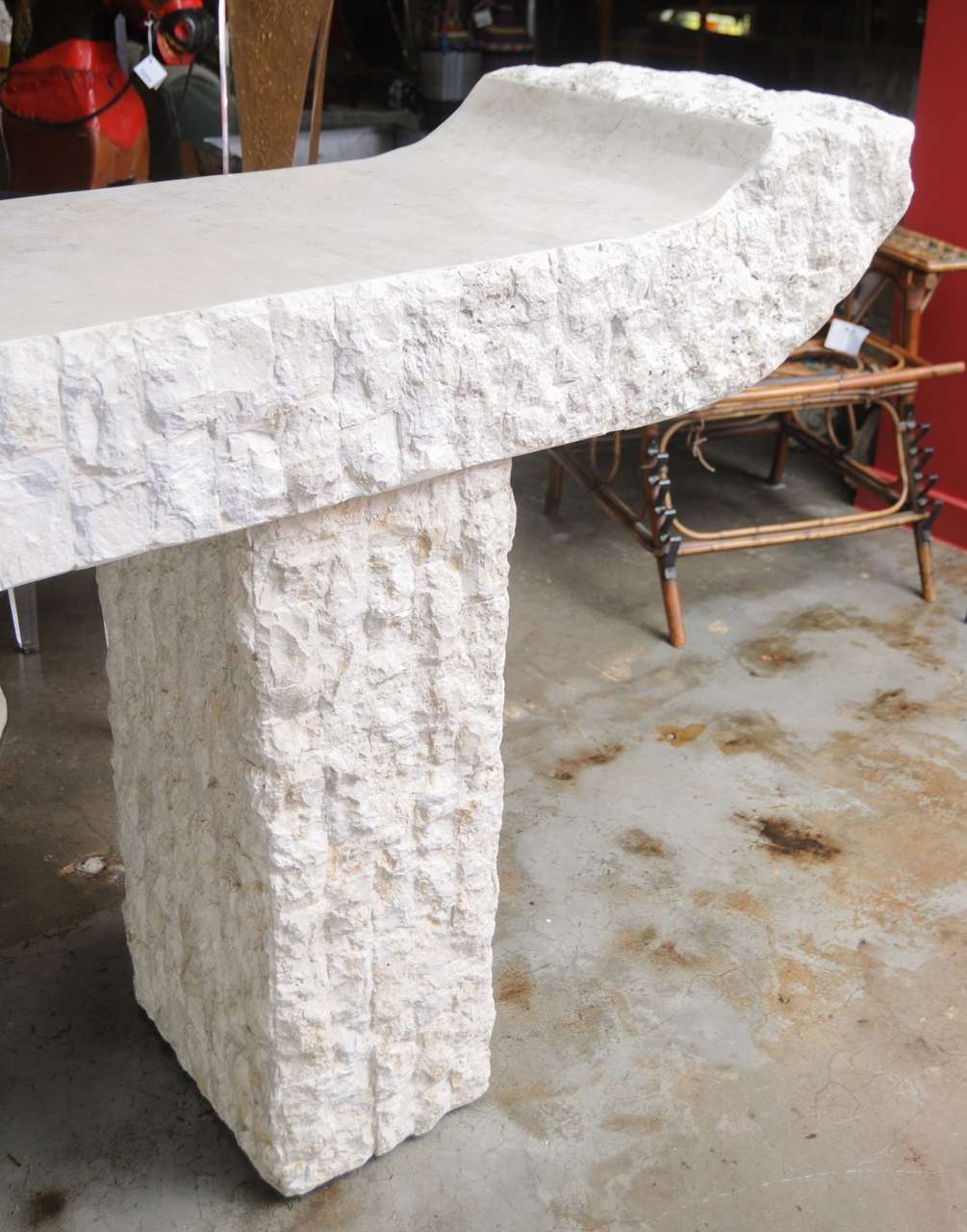 Tesselated Rock Console In Good Condition In West Palm Beach, FL
