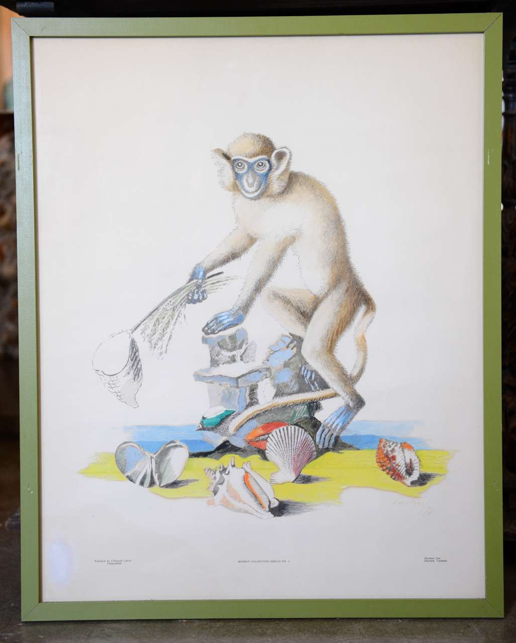 Set of 5 Framed Monkey Prints