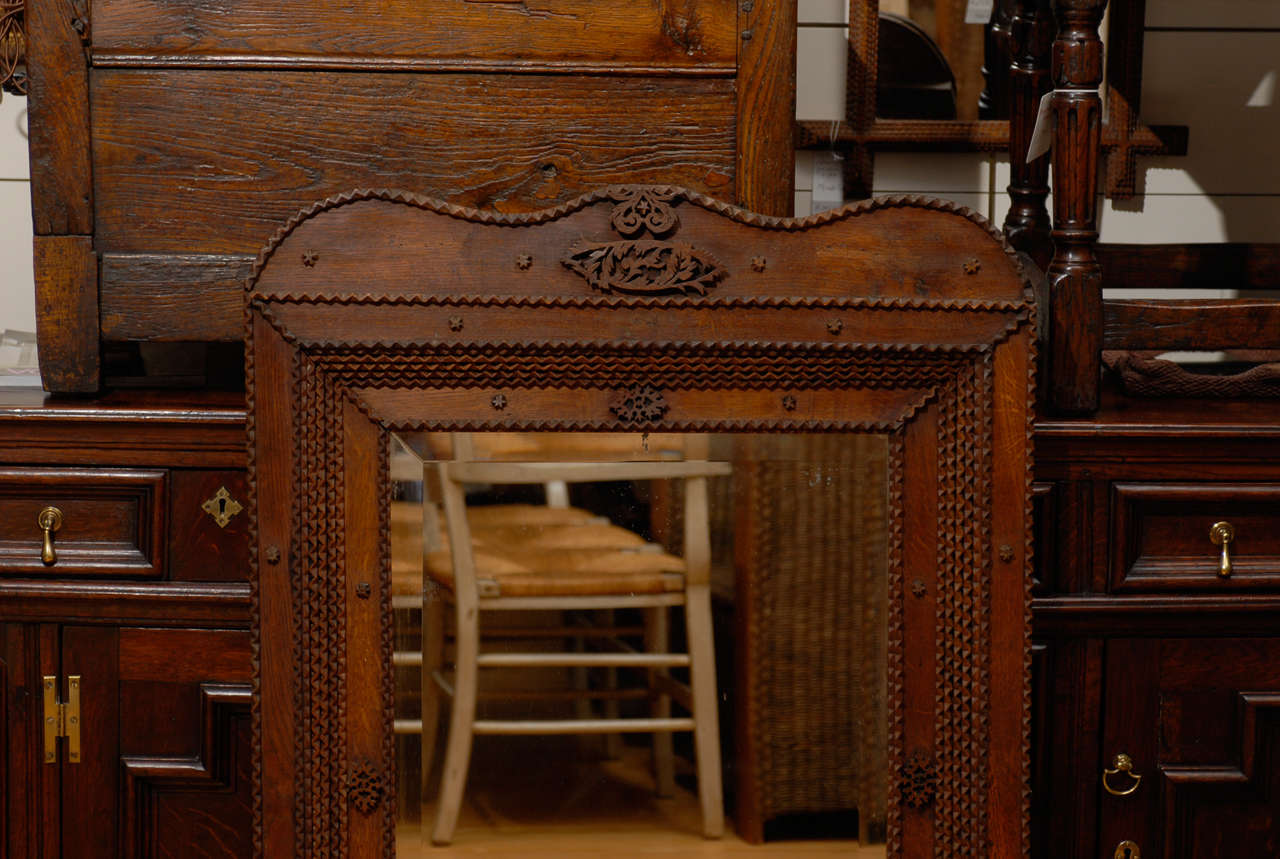 Large Tramp Art Mirror