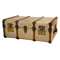 Vintage Sheepskin Covered Steamer Trunk