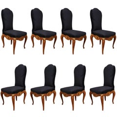 Rare set of 8 high back dining chairs by Jansen