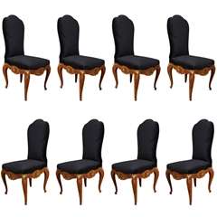 Rare set of 8 high back dining chairs by Jansen 4